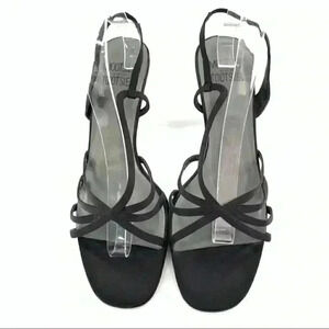 Mootsies Tootsies Molillie heels 10 black satin dorsay party formal 90s y2k